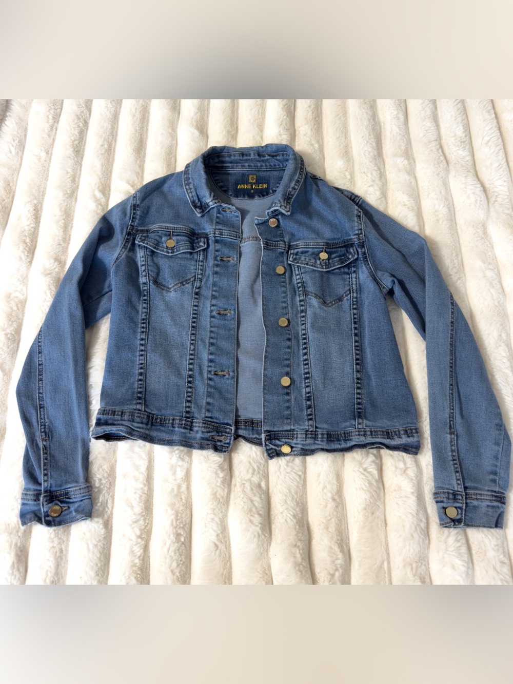 Anne Klein Cropped Denim Jacket